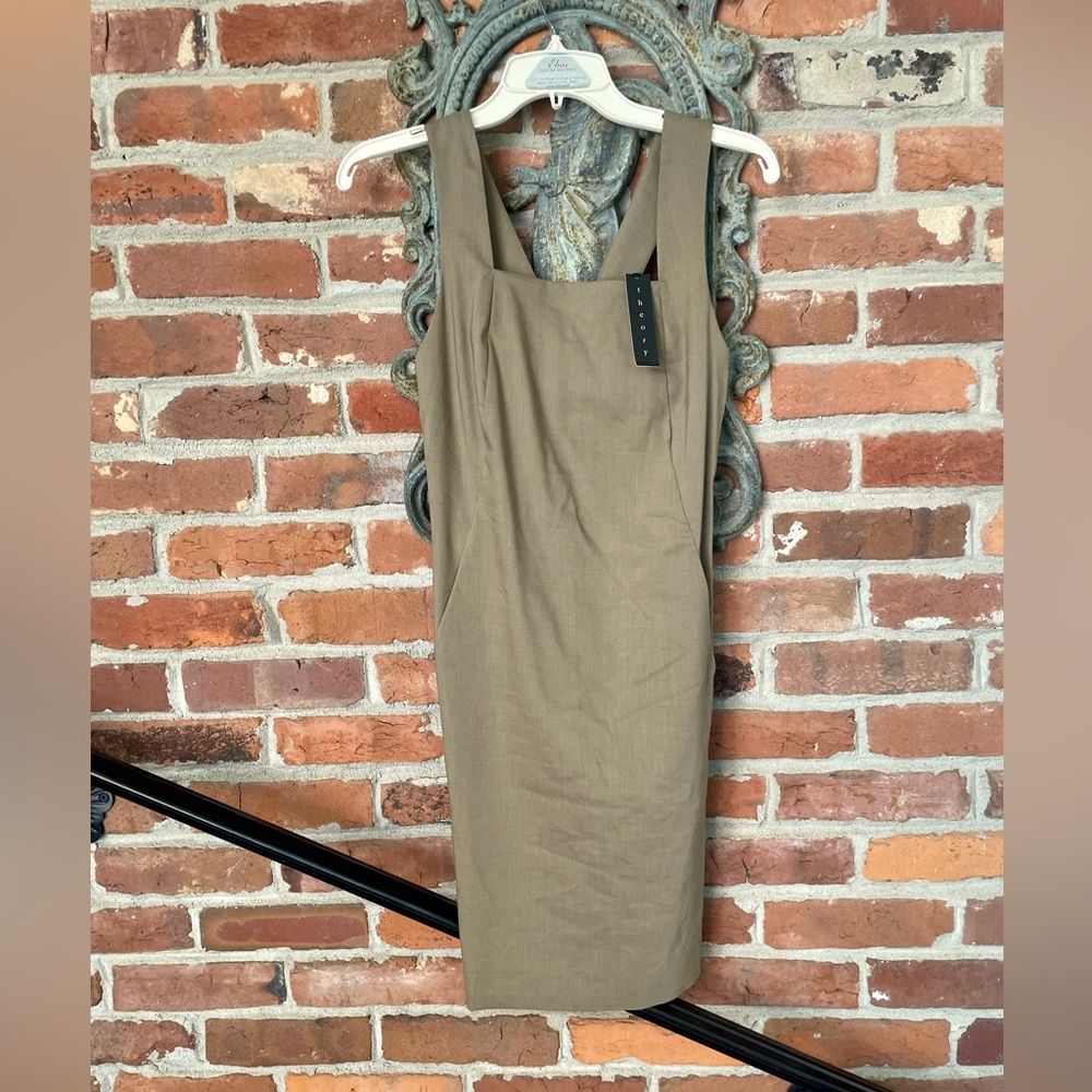 NEW Gorgeous THEORY Linen Wool Blend Sheath Dress